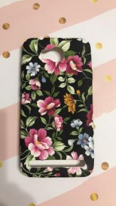 Силіконовий матовий чохол з принтом для Huawei Y3-II Y3-2 Рожеві квіти на чорному