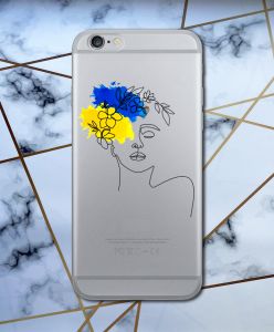 Прозорий чохол для iPhone 6+/6 Plus "Українка Арт" принт 3