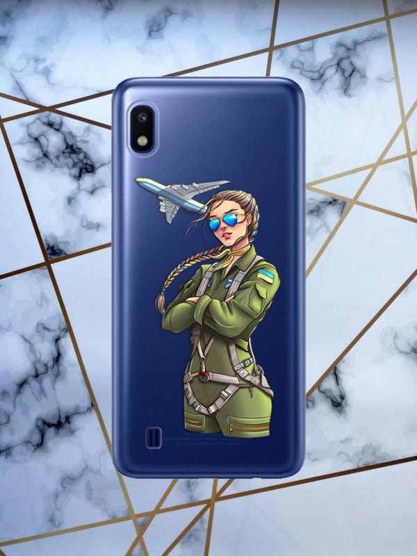 Чохол для Samsung Galaxy А10 (2019) А105 з об'ємним друком "Дівчина-пілот" принт 6