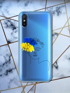 Прозорий чохол для Xiaomi Redmi 9A з об'ємним друком "Українка Арт" принт 3