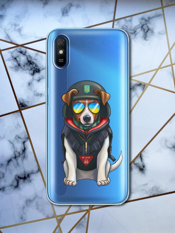 Прозорий чохол для Xiaomi Redmi 9A з об'ємним друком "Патрон" принт 4