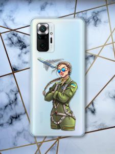 Прозорий чохол для Xiaomi Redmi Note 10 Pro/10 Pro Max :: Дівчина-пілот | принт 6
