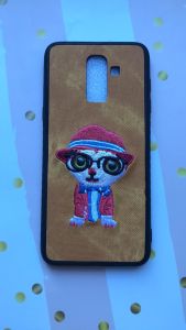 Силіконовий чохол, прикрашений малюнком на тканині, для Samsung Galaxy J8 (2018) Собака в шляпі