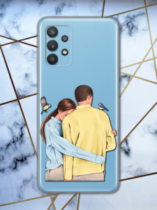 Прозорий чохол для Samsung Galaxy A32 з патріотичним дизайном "Українська пара" принт 14