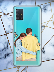Прозорий чохол для  Samsung A51 (2020) / A515 з патріотичним дизайном "Українська пара" принт 14