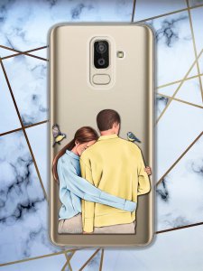 Прозорий чохол для Samsung Galaxy J8 (2018) з патріотичним дизайном "Українська пара" принт 14