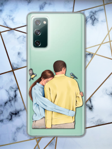 Прозорий чохол для Samsung Galaxy S20 FE з патріотичним дизайном "Українська пара" принт 14