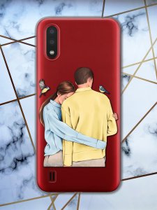 Прозорий чохол для Samsung Galaxy A01 з патріотичним дизайном "Українська пара" принт 14