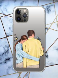 Прозорий чохол для iPhone 12 Pro Max з патріотичним дизайном "Українська пара" принт 14