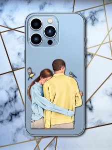 Прозорий чохол для Apple iPhone 13 Pro Max з патріотичним дизайном "Українська пара" принт 14