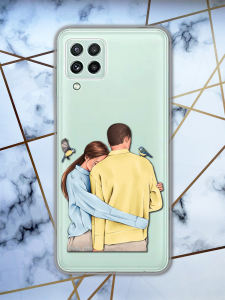 Прозорий чохол для Samsung Galaxy A22 5G з патріотичним дизайном "Українська пара" принт 14