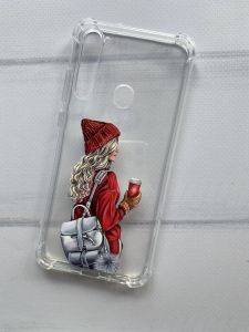 Чохол з потовщеними кутами для Xiaomi Redmi Note 8 з об’ємним дизайном "Дівчина з рюкзаком" принт 9