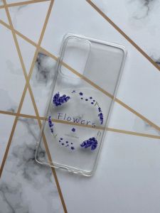 Прозорий чохол для Samsung Galaxy A52 об’ємний дизайн "Лавандовий віночок" принт 19