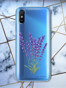 Прозорий чохол для Xiaomi Redmi 9A рельєфний дизайн Лаванда принт 28