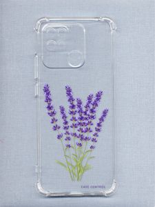 Прозорий чехол на Xiaomi Redmi 10C рельєфний дизайн Лаванда принт 28