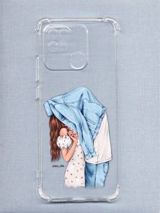 Чехол з потовщеними кутами на Xiaomi Redmi 10C рельєфний дизайн поцілуй принт 33