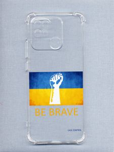 Чохол з потовщеними кутами на Xiaomi Redmi 10C патріотичний дизайн Мужність Україна принт 42