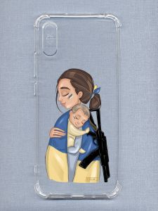 Чохол з потовщеними кутами на Xiaomi Redmi 9A патріотичний дизайн Дівчина з автоматом принт 20