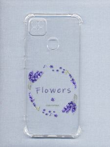 Чохол з потовщеними кутами на Xiaomi Redmi 9C рельєфний дизайн Лавандовий віночок принт 19