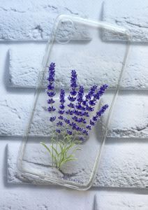 Прозорий чохол на Xiaomi Redmi 7A рельєфний дизайн Лаванда принт 28