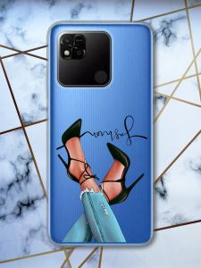 Прозорий чохол на Xiaomi Redmi 10A рельєфний дизайн Ніжки принт 60