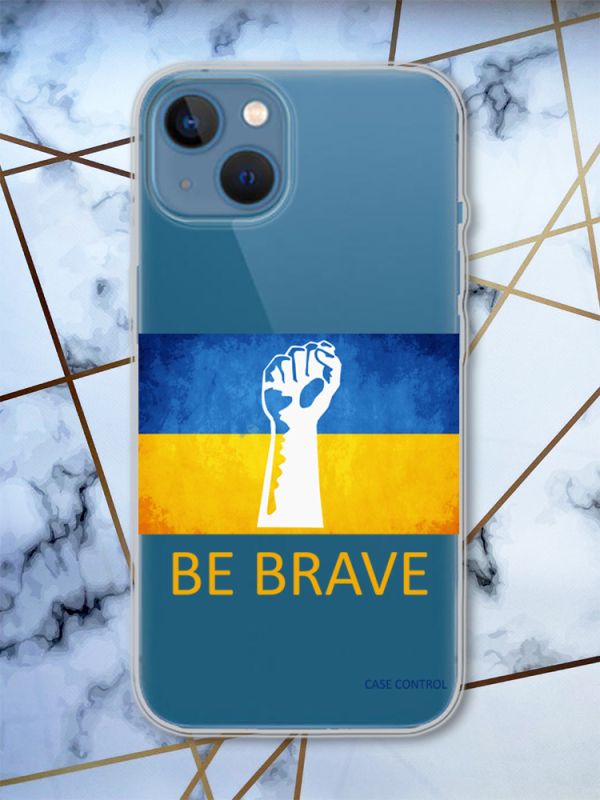 Прозорий чохол для Apple iPhone 13 патріотичний дизайн Мужність Україна принт 42
