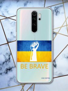 Прозорий чохол на Xiaomi Redmi Note 8 Pro патріотичний дизайн Мужність Україна принт 42