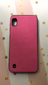 Силіконовий чохол, зроблений під шкіру, для Samsung Galaxy A10 (2019) A105 Рожевий