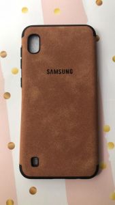 Силіконовий чохол імітація шкіри Samsung Galaxy A10 (2019) A105 Коричневий