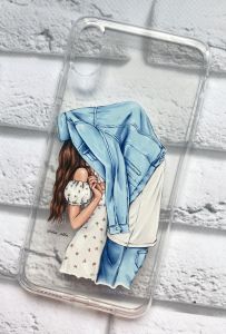 Прозорий чохол на iPhone XS Max рельєфний дизайн Поцілунок принт 33