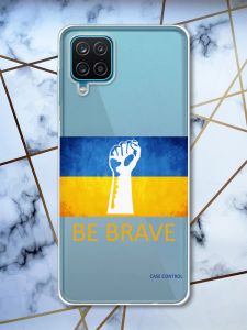 Прозорий чохол на Samsung A12 4G патріотичний дизайн Мужність Україна принт 42