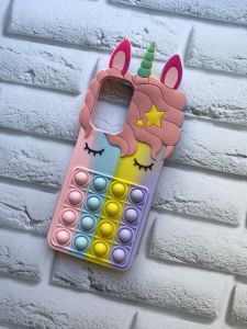 Чохол Одноріг Попіт Антистрес Поп-Іт Pop It для Samsung A73 5G Поп іт Єдиноріг рожево-фіол.