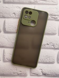 Прозорий матовий чохол із силіконовим бампером для Xiaomi Redmi 10C Оливковий