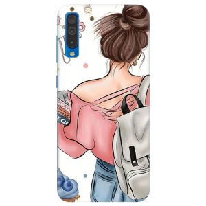 Чохол на Samsung Galaxy А50 (2019) А505  рельєфний дизайн Дівчина з рюкзаком принт 30