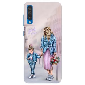 Чохол на Samsung Galaxy А50 (2019) А505  рельєфний дизайн Мама і донька принт 56