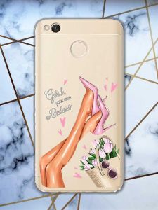 Прозорий чохол на Xiaomi Redmi 4Х  рельєфний дизайн Ніжки принт 62