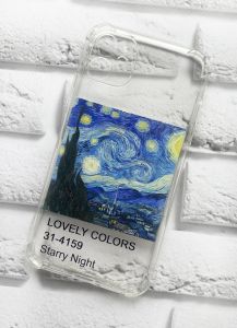 Чохол із потовщеними кутами на Apple iPhone 11 (6,1) рельєфний дизайн Зоряна ніч принт 74