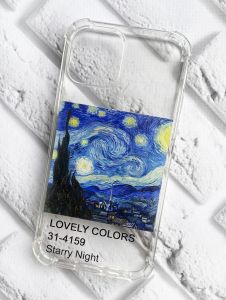 Чохол з потовщеними кутами на iPhone 12 / 12 Pro рельєфний дизайн Зоряна ніч принт 74