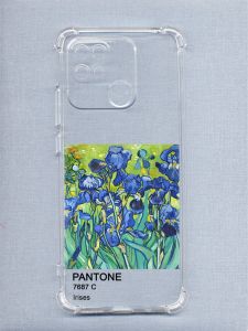 Чохол з потовщеними кутами на Xiaomi Redmi 10C рельєфний дизайн Іриси принт 75