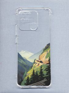 Чохол з потовщеними кутками на Xiaomi Redmi 10C рельефный дизайн Гори принт 87