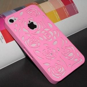 Пластиковий чохол для iPhone 5 / 5s Вирізані квіти Світло-рожевий