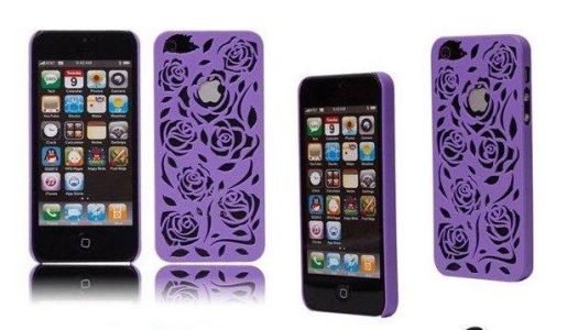 Пластиковий чохол для iPhone 5 / 5s Вирізані квіти Фіолетовий