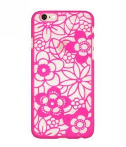 Пластиковий матовий напівпрозорий чохол для iPhone 5 / 5s Віражі Квіти Ярко-рожевий