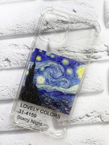 Прозорий чохол з потовщеними кутами для iPhone 12 Pro Max з дизайном Зоряна ніч принт 74