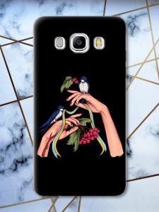 Матовий чорний чохол на Samsung Galaxy J5(2016) J510 патріотичний дизайн Ластівки принт 15