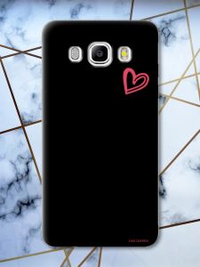 Матовий чорний чохол на Samsung Galaxy J5(2016) J510 дизайн Сердечко червоне принт 46