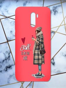 Матовий червоний чохол на Xiaomi Redmi Note 8 Pro Дівчина з кавою принт 59