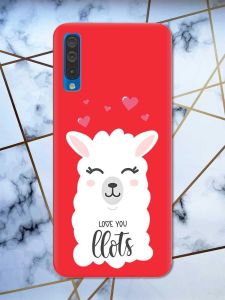 Матовий червоний чохол на Samsung Galaxy А50 (2019) А505 рельєфний дизайн Лама принт 94