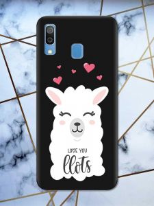 Матовий чорний чохол на Samsung Galaxy А30 (2019) / А20 (2019) рельєфний дизайн Лама принт 94