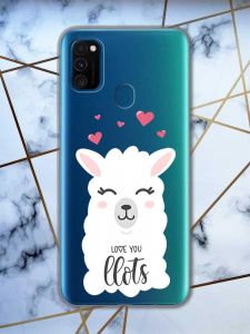 Прозорий чохол на Samsung Galaxy M30s/М21  рельєфний дизайн Лама принт 94